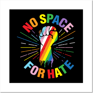 LGBTQ No Space for Hate design Posters and Art